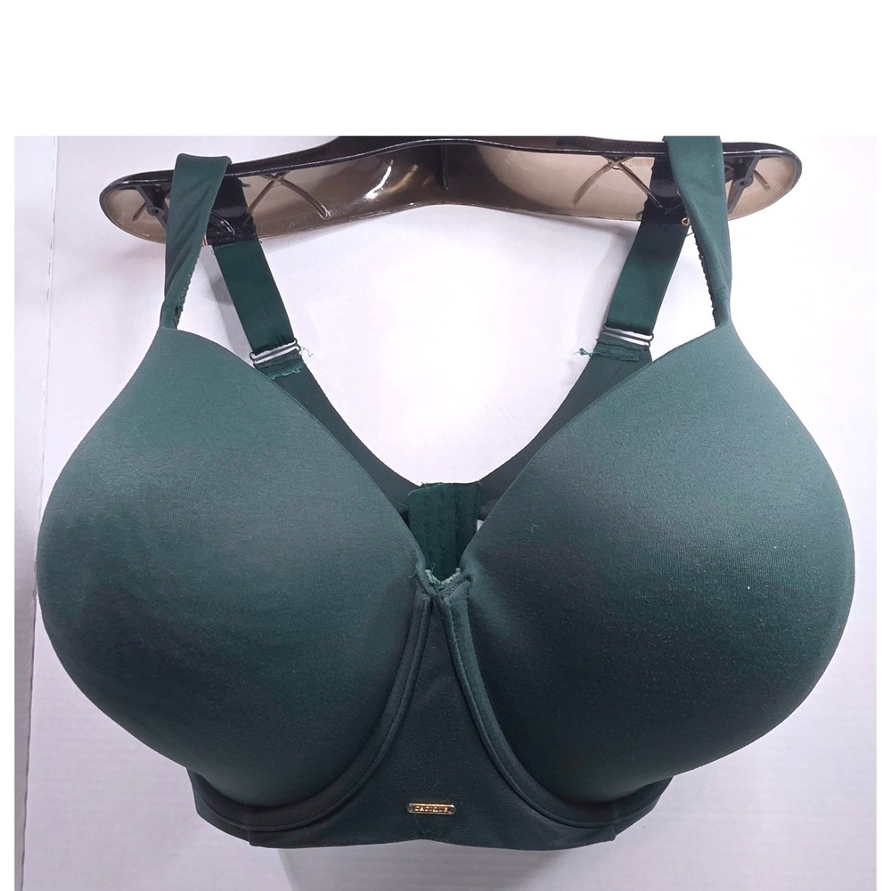 Cacique Forest Green Lightly Lined Balconette Bra 44H Underwire Bra CALLOUT